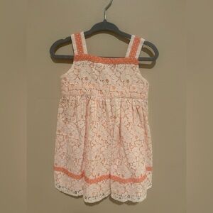 Pumpkin Patch Orange and Cream Lace Dress